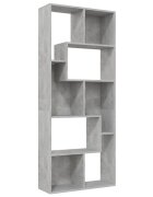 vidaXL Knižnica betónovo sivá 67x24x161 cm kompozitné drevo
