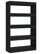 vidaXL Knižnica/deliaca stena čierna 80x30x135 cm kompozitné drevo