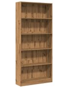 vidaXL Knižnica dub artisan 80x24x176 cm kompozitné drevo
