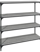 vidaXL Knižnica sivý dub sonoma 100x33x100 cm spracované drevo a oceľ