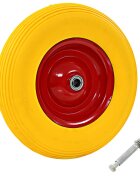 vidaXL Koleso na fúrik s nápravou tvrdé PU 4.00-8 390 mm