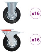 vidaXL Kolieska 32 ks 125 mm