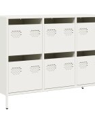 vidaXL Komoda biela 1015x39x735 cm oceľ valcovaná za studena
