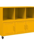 vidaXL Komoda horčicovožltá 1005x39x7 cm oceľ