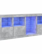 vidaXL Komoda s LED svetlami betónovo-sivá 164x37x67 cm