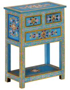 vidaXL Komoda tyrkysová 55x30x76 cm masívne mangovníkové drevo