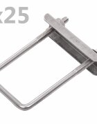 vidaXL Konektor v tvare U pre plotový stĺpik 60x40 mm 25 sád