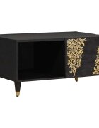 vidaXL Konferenčný stolík Čierna 80 x 50 x 40 cm Masívne mango drevo