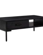 vidaXL Konferenčný stolík čierny 90x50x35 cm borovicový masív