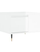 vidaXL Konferenčný stolík lesklý biely 55x55x365 cm spracované drevo