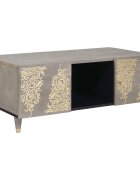 vidaXL Konferenčný stolík Sivá 100 x 54 x 40 cm Masívne mango drevo