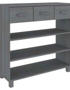 vidaXL Konzolový stolík HAMAR tmavosivý 90x35x90 cm borovica