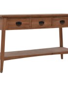 vidaXL Konzolový stolík z jedľového dreva 126x40x775 cm hnedý