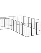 vidaXL Koterec pre psy čierny 1089 m² oceľ