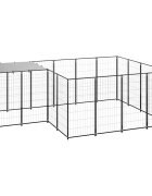 vidaXL Koterec pre psy čierny 605 m² oceľ