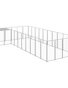 vidaXL Koterec pre psy strieborný 1331 m² oceľ
