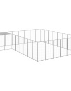 vidaXL Koterec pre psy strieborný 1573 m² oceľ