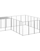 vidaXL Koterec pre psy strieborný 847 m² oceľ