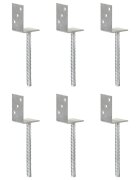 vidaXL Kotviace pätky 6 ks strieborné 8x6x30 cm pozinkovaná oceľ