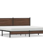 vidaXL Kovový posteľný rám bez matraca hnedý dub 200x200 cm