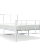 vidaXL Kovový rám postele s čelom a podnožkou biely 75x190 cm