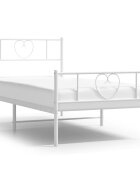 vidaXL Kovový rám postele s čelom a podnožkou biely 80x200 cm