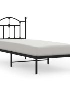 vidaXL Kovový rám postele s čelom čierny 90x190 cm