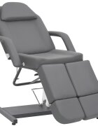 vidaXL Kozmetické kreslo z umelej kože sivé 180x62x78 cm