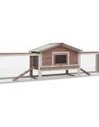 vidaXL Králikáreň mokka 310x70x87 cm borovicový a jedľový masív