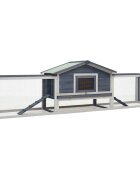 vidaXL Králikáreň sivá 310x70x87 cm borovicový a jedľový masív