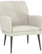 vidaXL Kreslo krémové 62x79x79 cm zamat