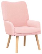 vidaXL kreslo Ružová 63 x 67 x 94 cm Tkanina z ovčej vlny a plywood