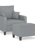 vidaXL Kreslo s podnožkou bledosivé 60 cm látkové