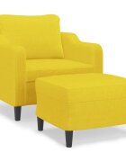 vidaXL Kreslo s podnožkou bledožlté 60 cm látkové