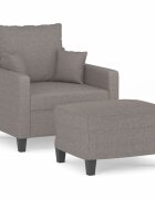 vidaXL Kreslo s podnožkou sivohnedé 60 cm látkové
