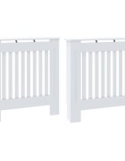 vidaXL Kryt radiátora 2 ks Biela 78 x 19 x 815cm Kompozitné drevo