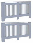 vidaXL Kryt radiátora 2 ks Sivá 152 x 19 x 815 cm Kompozitné drevo