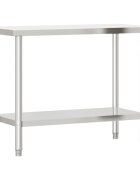vidaXL Kuchynský pracovný stôl 110x55x85 cm nehrdzavejúca oceľ