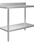vidaXL Kuchynský pracovný stôl prístenný 120x60x93 cm oceľ