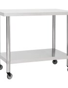 vidaXL Kuchynský pracovný stôl s kolieskami 100x30x85 cm nerezový