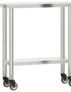 vidaXL Kuchynský pracovný stôl s kolieskami 825x30x85 cm oceľ