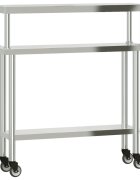 vidaXL Kuchynský pracovný stôl s policou 110x30x120 cm nehrdzav. oceľ