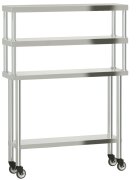 vidaXL Kuchynský pracovný stôl s policou 110x30x150 cm nehrdzav. oceľ