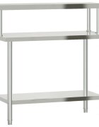 vidaXL Kuchynský pracovný stôl s policou 110x55x120 cm nehrdzav. oceľ