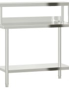 vidaXL Kuchynský pracovný stôl s policou 110x55x120 cm nehrdzav. oceľ