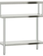 vidaXL Kuchynský pracovný stôl s policou 110x55x120 cm nehrdzav. oceľ