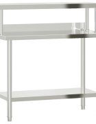 vidaXL Kuchynský pracovný stôl s policou 110x55x120 cm nehrdzav. oceľ