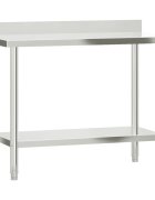 vidaXL Kuchynský pracovný stôl so zástenou 110x55x93 cm oceľ
