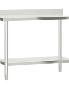 vidaXL Kuchynský pracovný stôl so zástenou 110x55x93 cm oceľ