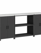 vidaXL Kuchynský úložný set HATTEM 3 ks Čierna 210 x 50 x 92 cm